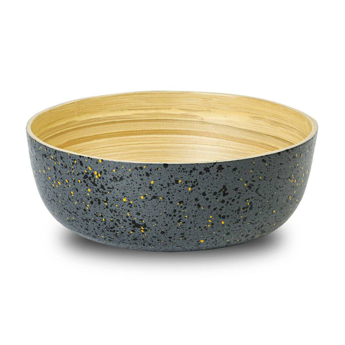 Jungle Culture Extra Large Bamboo Salad Bowl Dark Grey (28cm Diameter)