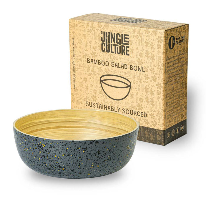 Jungle Culture Bamboo Serving Bowl Dark Grey (18cm Diameter)